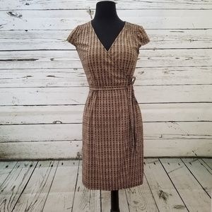 LOFT brown wrap dress
